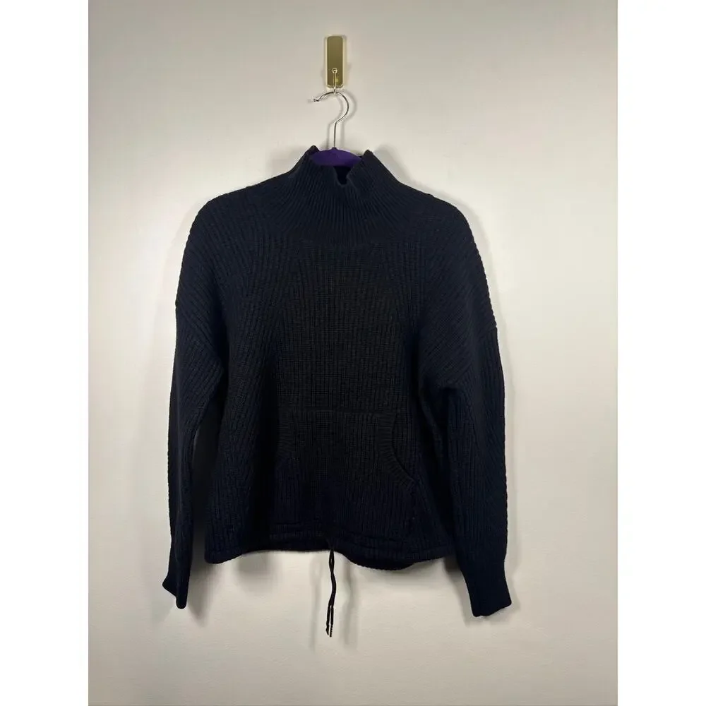 Notshy Cashmere Wool Drawstring Hem Turtleneck Sweater - Black S
